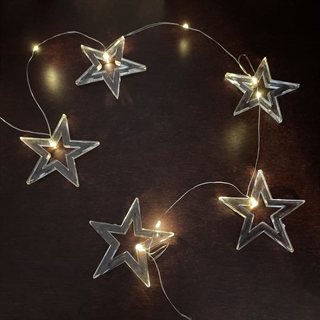 LED stjerne lyskæde med varm hvid lys – 1,6 m, 10 LED